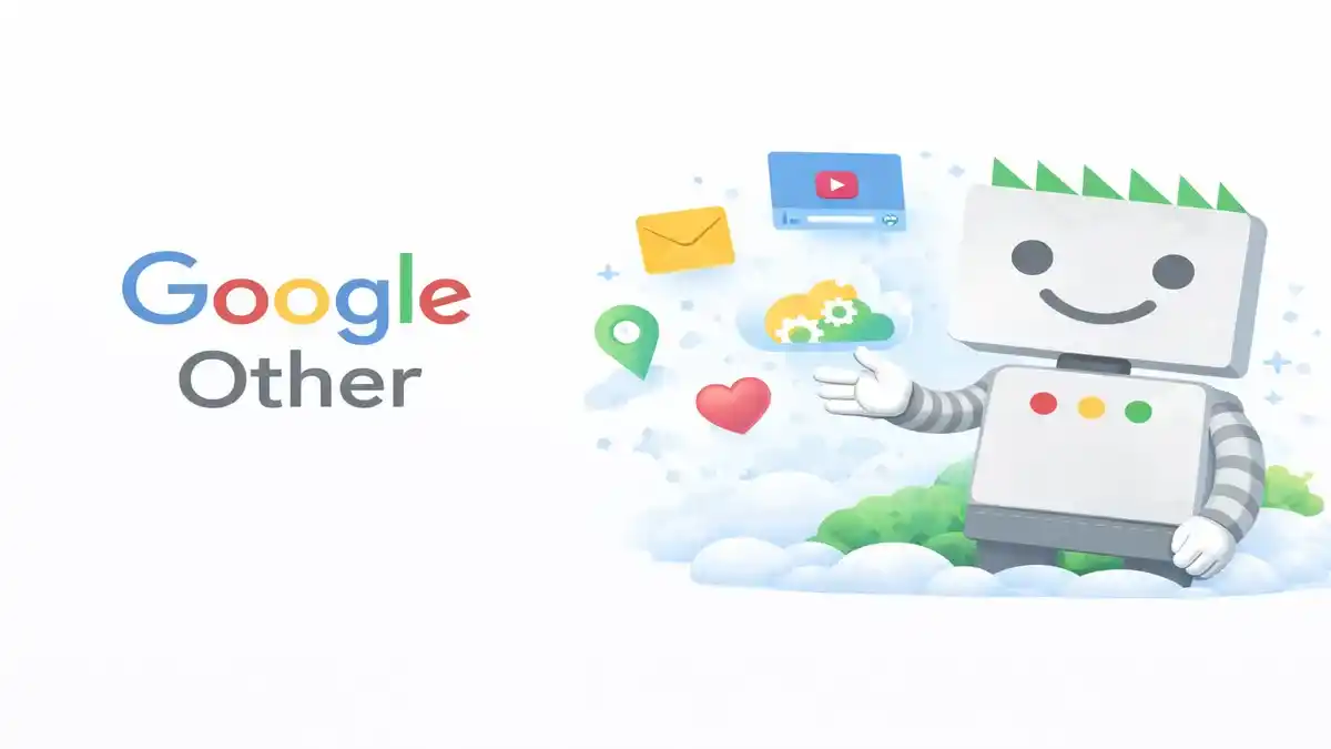 Illustration du robot GoogleOther explorant des données pour la R&D