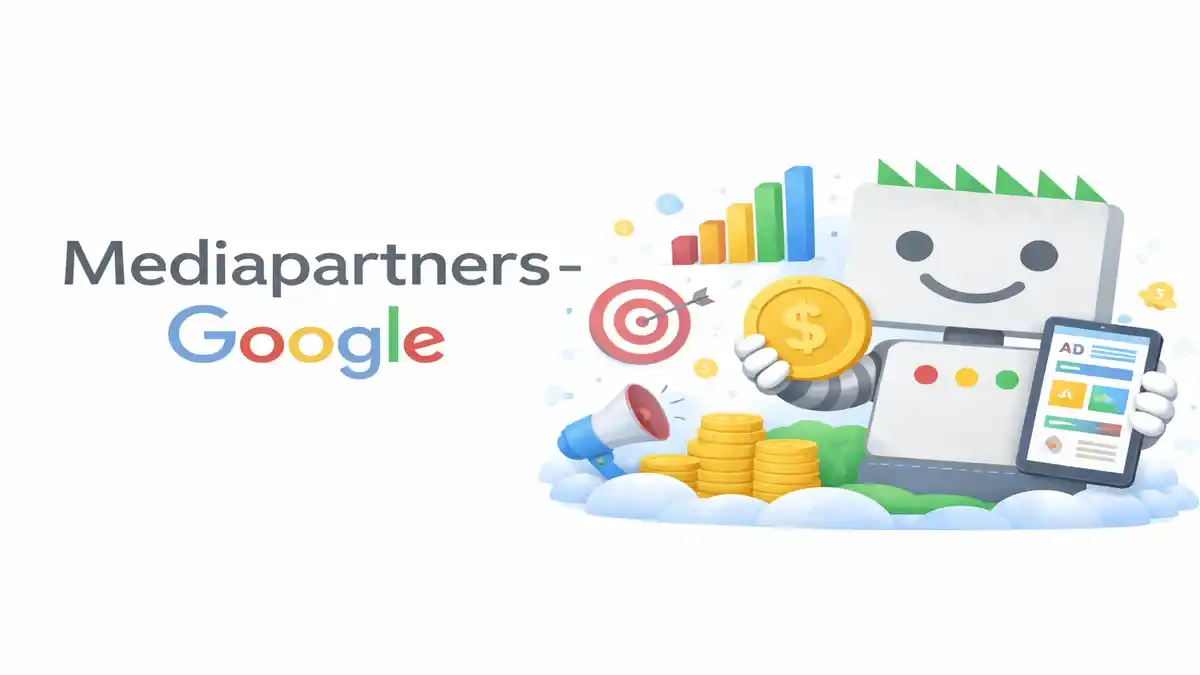 Illustration du robot Mediapartners Google analysant le contenu pour AdSense